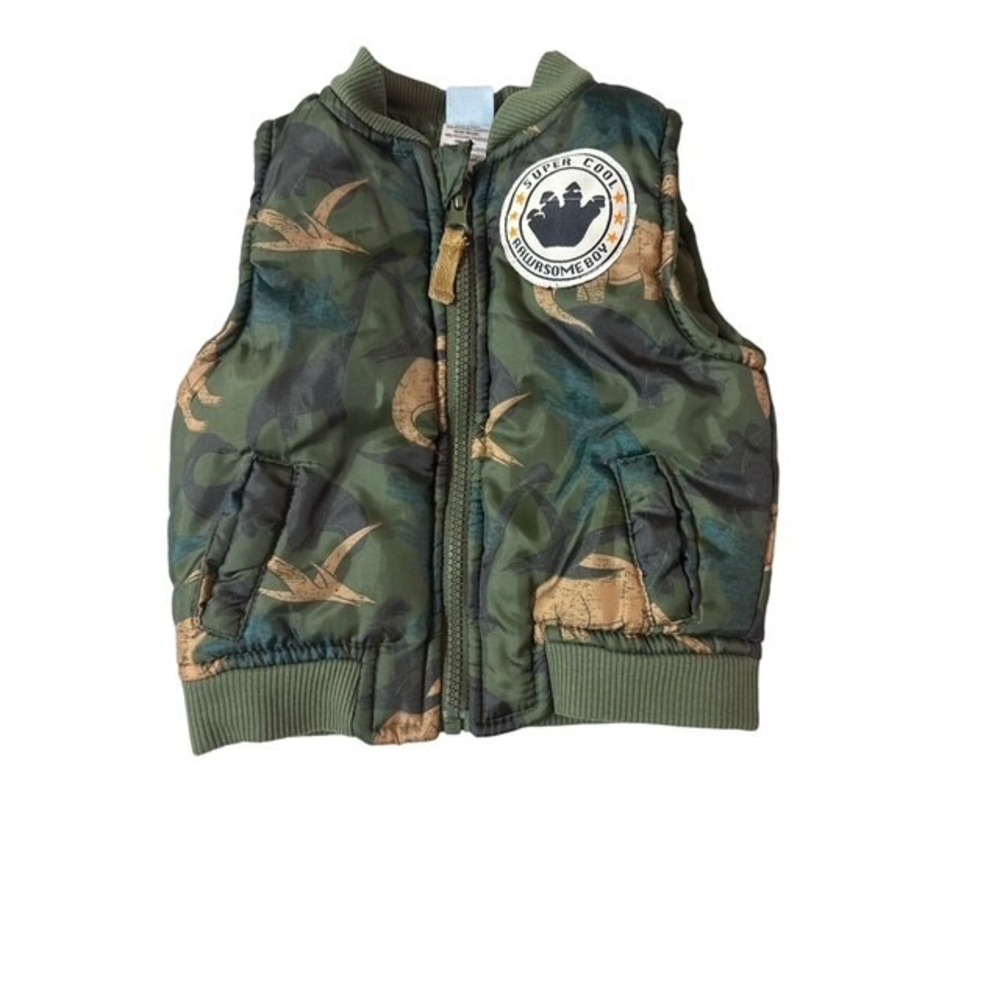 Little Lad Jacket Vest Coat Camoflage Dino Infant Size 18 Months